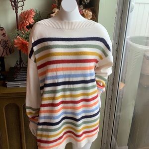 Loft Plus Fuzzy Striped Sweater